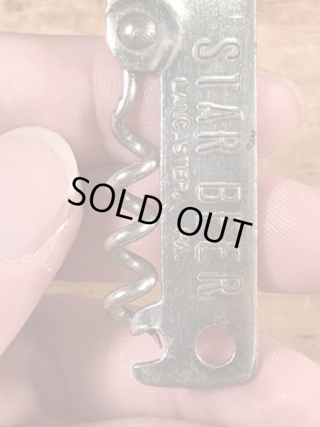 Star Beerの折り畳みのコークスクリューが付いたヴィンテージボトルオープナー