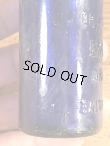 Emerson Drug Co.のBromo-Seltzerのビンテージブルーボトル