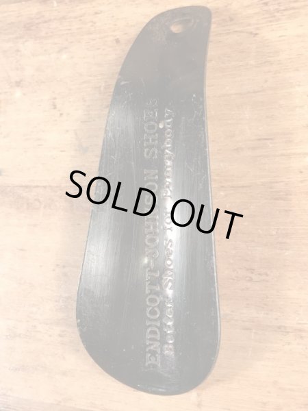 Endicott-Johnson Shoesの黒ラッカーのヴィンテージシューホーン