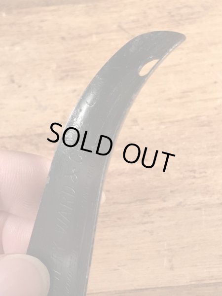 モンゴメリーワードの黒ラッカーのビンテージ靴ベラ