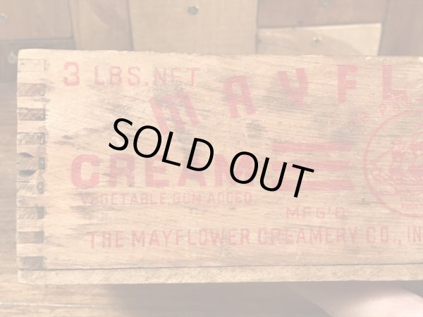 Mayflower'sの木製のヴィンテージチーズボックス