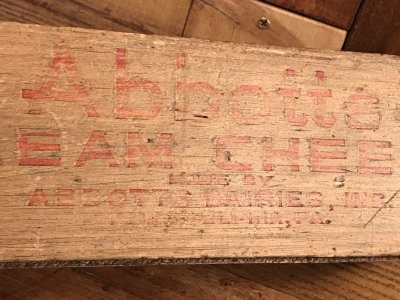 画像2: Abbotts Cream Cheese Wood Box　アボッツ　ビンテージ　チーズボックス　木箱　〜40年代