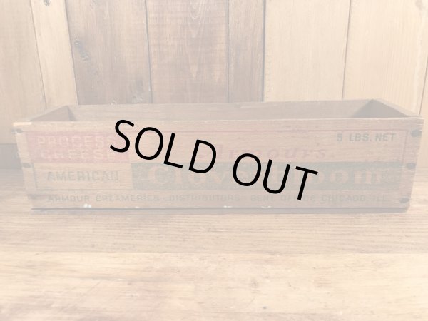 Cloverbloom社の木製のヴィンテージチーズボックス