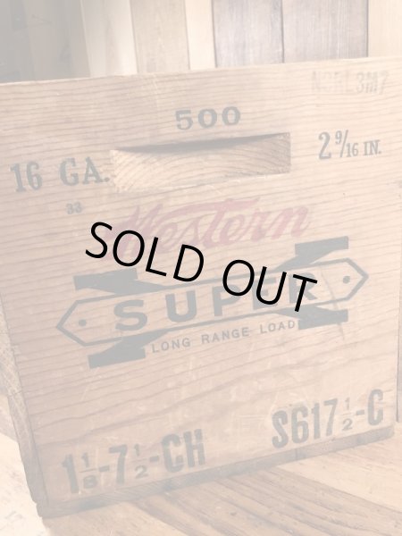 Western Cartridge Companyの弾薬が入っていたビンテージ木箱