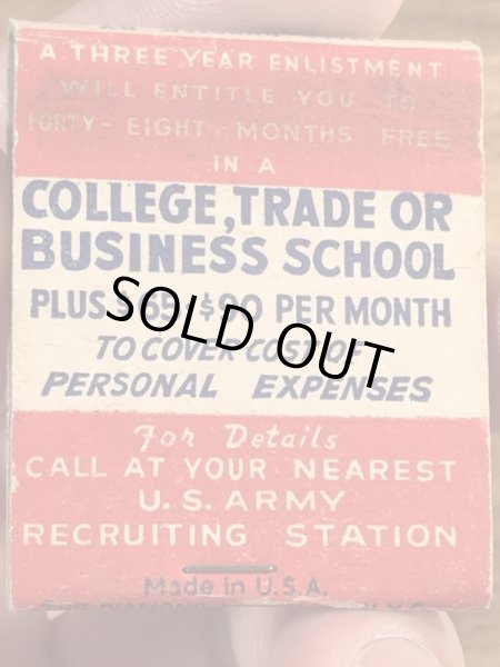 US Army Collegeのミリタリー物のヴィンテージマッチ