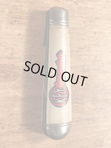 キーワークブランドの企業物のビンテージ折り畳みナイフ