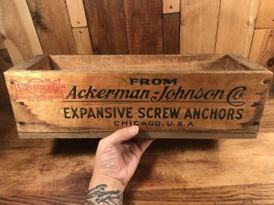 画像3: Ackerman-Johnson Co. Wood Box　企業物　ビンテージ　ウッドボックス　木箱　〜40年代