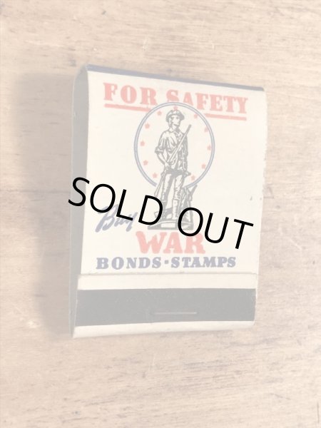 US War Bonds Stampsのミリタリー物のビンテージマッチブック