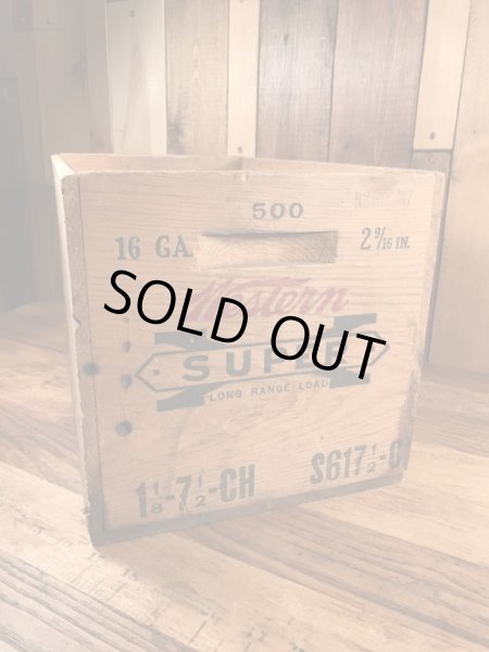 Western Cartridge Companyの弾薬が入っていたビンテージ木箱