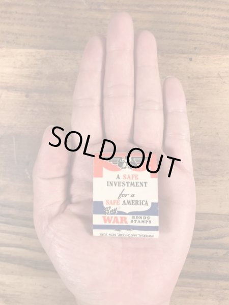 US War Bonds Stampsのミリタリー物のヴィンテージマッチ