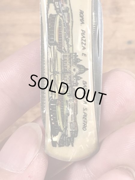 サンピエトロ大聖堂のシェル加工のヴィンテージポケットナイフ