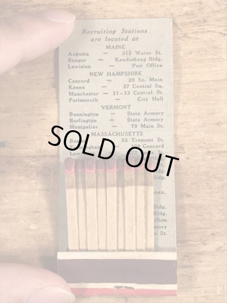 USアーミーのミリタリー物のビンテージマッチブック