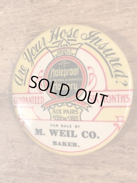 Holeproof Hosieryのアドバタイジング物のヴィンテージハンドミラー