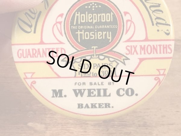 Holeproof Hosieryのアドバタイジング物のヴィンテージハンドミラー