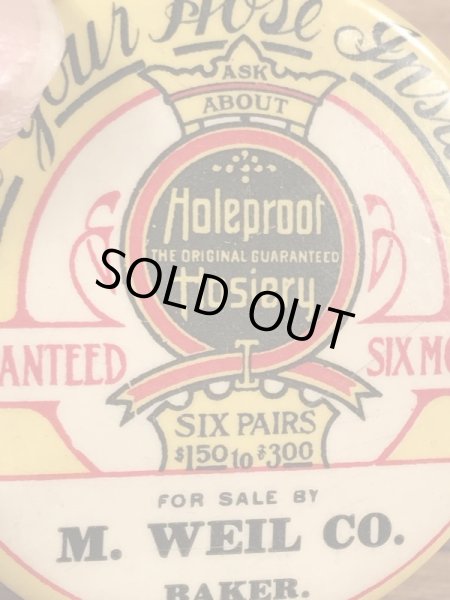 Holeproof Hosieryのアドバタイジング物のヴィンテージハンドミラー