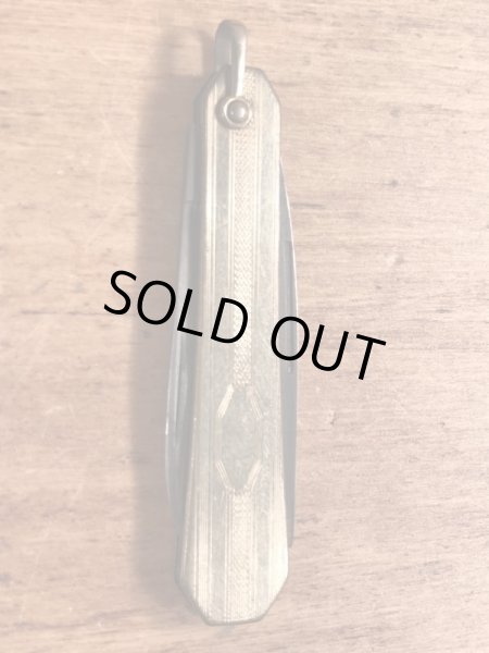 アールデコのゴールドのビンテージ折り畳みナイフ