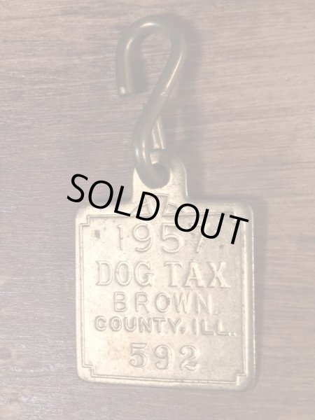 Brown Countyのブラス製のヴィンテージドッグタグ