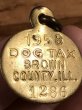Dog Taxの真鍮製のビンテージドッグタグ