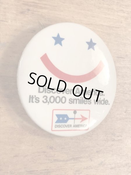 Discover Americaの企業物のビンテージ缶バッジ