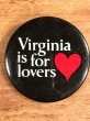 Virginia Is For Loversのメッセージが書かれたビンテージ缶バッジ