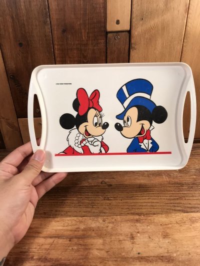 画像1: Disney Mickey & Minnie Plastic Mini Tray　ミッキーマウス　ビンテージ　ミニトレイ　ミニーマウス　70〜80年代
