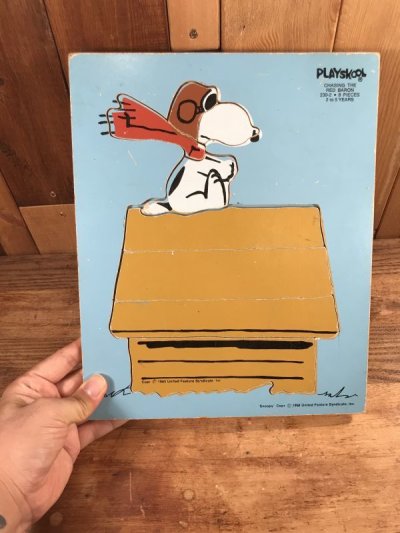 画像3: Playskool Peanuts Snoopy “Red Baron” Wooden Puzzle　スヌーピー　ビンテージ　パズル　レッドバロン　70年代
