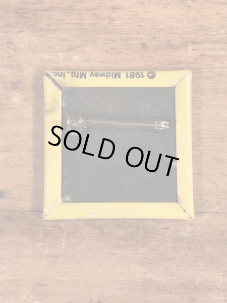 パックマンの四角いヴィンテージ缶バッチ