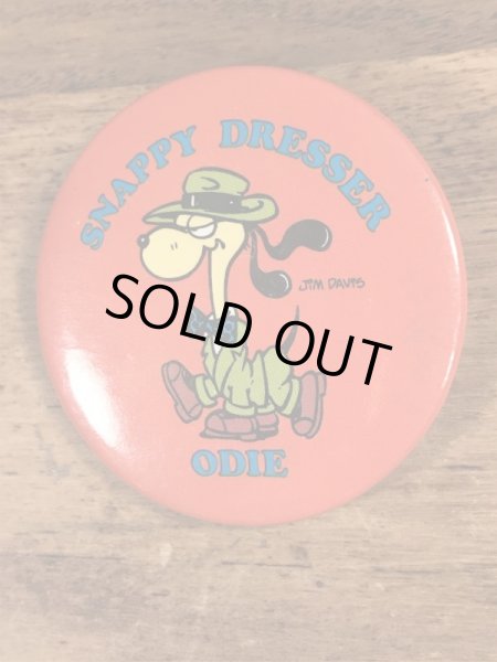 ガーフィールドのオーディーのヴィンテージ缶バッチ