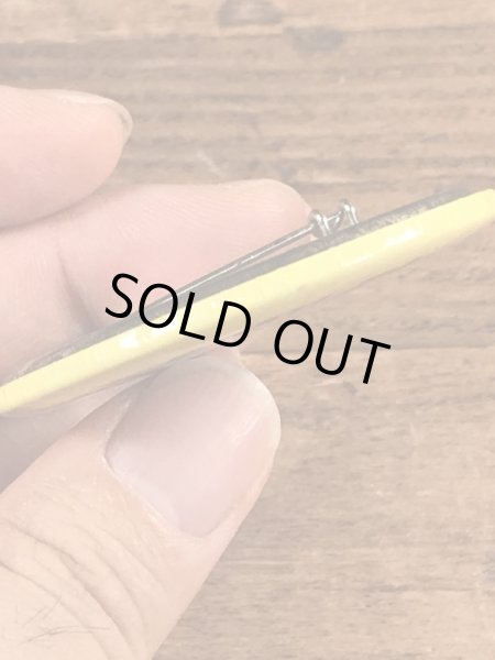 スマーフのSmile! It Doesn't Hurtのメッセージが書かれたビンテージ缶バッジ