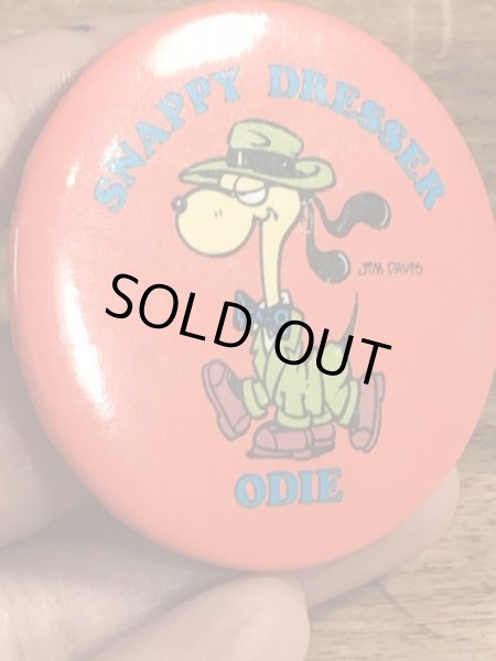 ガーフィールドのオーディーのビンテージ缶バッジ