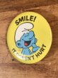 Smurfのメッセージが書かれたヴィンテージ缶バッチ