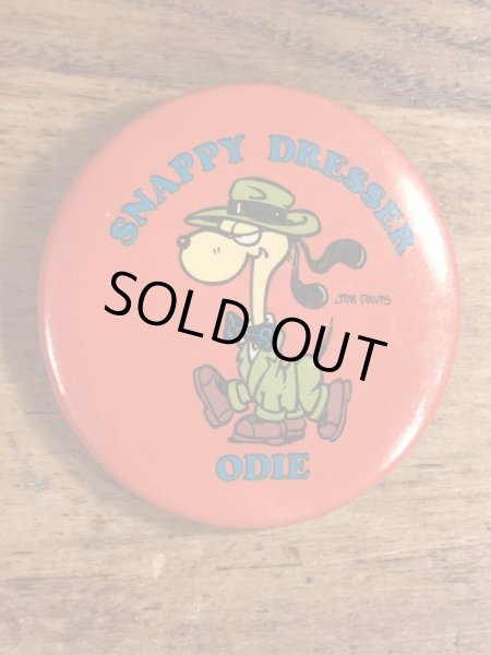 ガーフィールドのオーディーのビンテージ缶バッジ