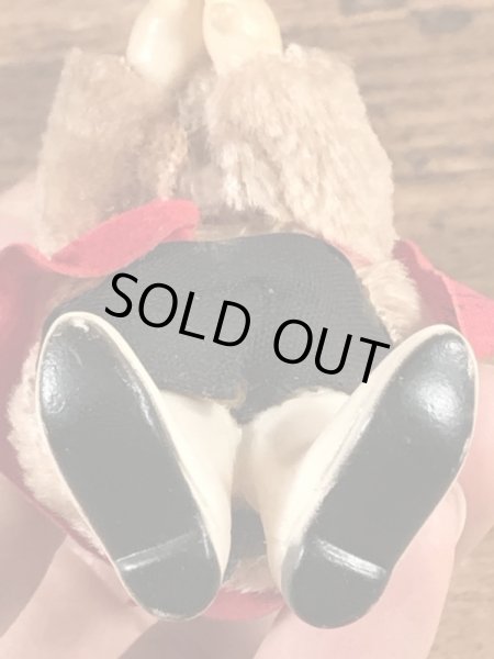 ウエスタンコスチュームのクマのヴィンテージクリップドール