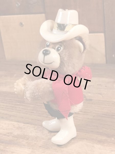 ウエスタンコスチュームのクマのヴィンテージクリップドール