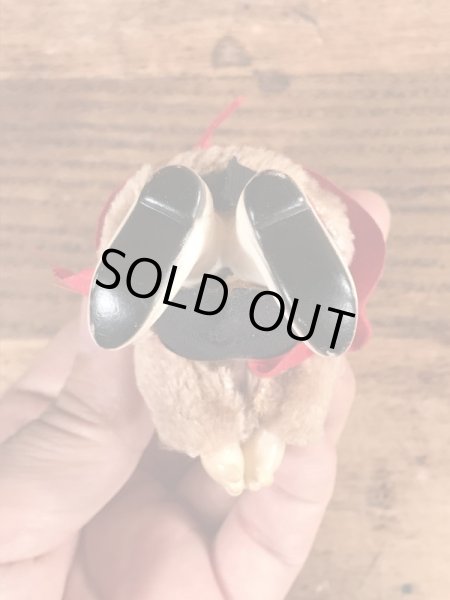 ウエスタンコスチュームのクマのヴィンテージクリップドール