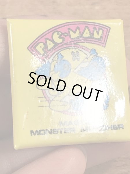 パックマンの四角のビンテージ缶バッジ