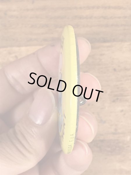 スマーフのSmile! It Doesn't Hurtのメッセージが書かれたビンテージ缶バッジ