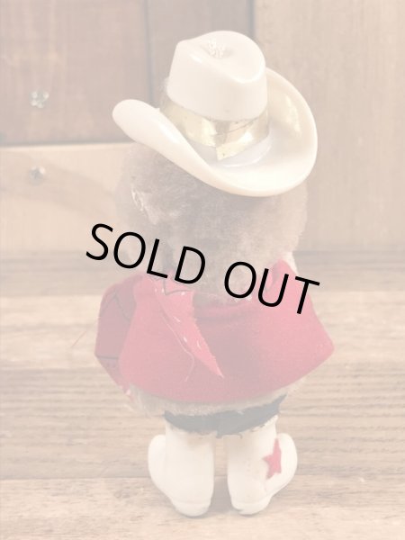 ウエスタンコスチュームのクマのヴィンテージクリップドール