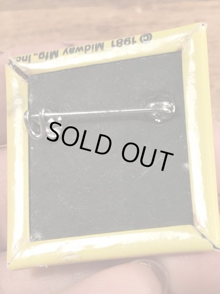 パックマンの四角のビンテージ缶バッジ