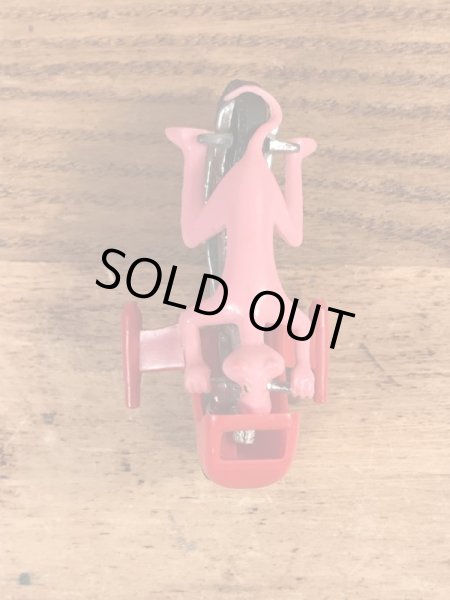 バイクに乗ったピンクパンサーのビンテージミニカー