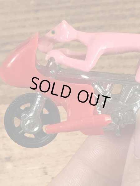 バイクに乗ったピンクパンサーのヴィンテージダイキャストミニカー