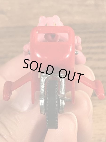 バイクに乗ったピンクパンサーのビンテージミニカー