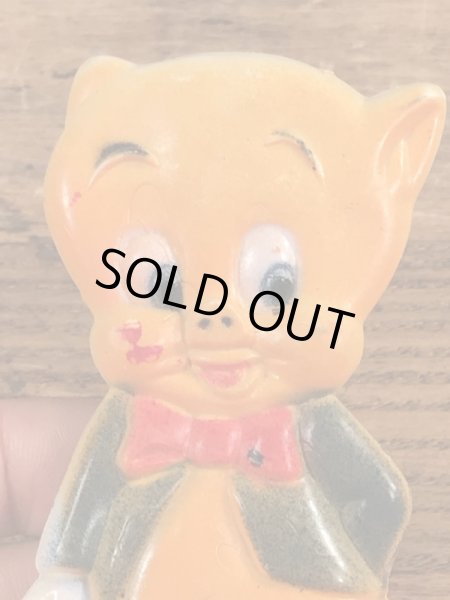 ルーニーテューンズのポーキーピッグのビンテージラバートイ