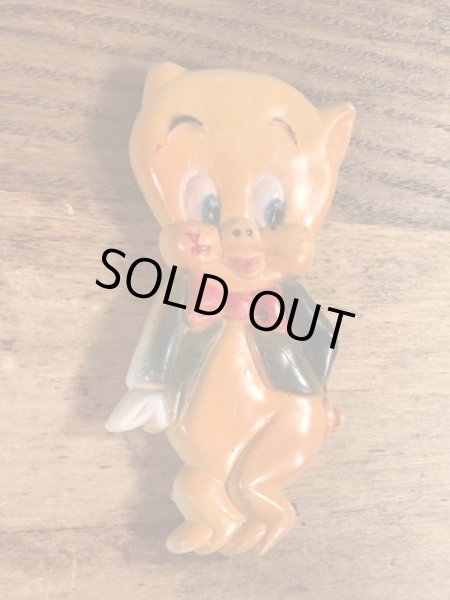 ルーニーテューンズのポーキーピッグのビンテージラバートイ