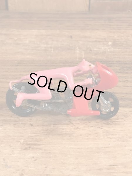 バイクに乗ったピンクパンサーのビンテージミニカー