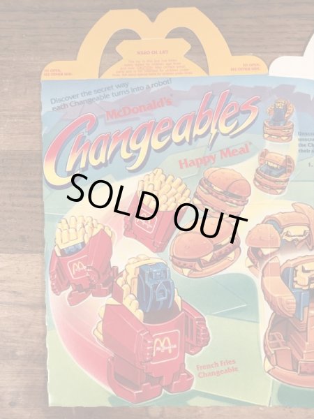 マクドナルドのChangeablesのビンテージハッピーミールトイボックス
