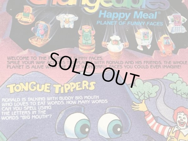 マクドナルドのNew Food Changeablesのビンテージハッピーミールトイボックス