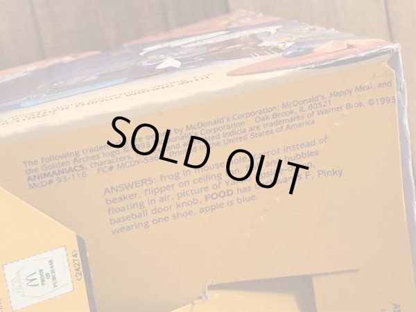 マクドナルドのAnimaniacsのビンテージハッピーミールトイボックス