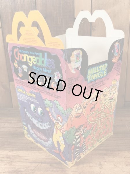マクドナルドのNew Food Changeablesのビンテージハッピーミールトイボックス