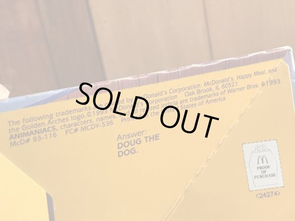 マクドナルドのAnimaniacsのビンテージハッピーミールトイボックス